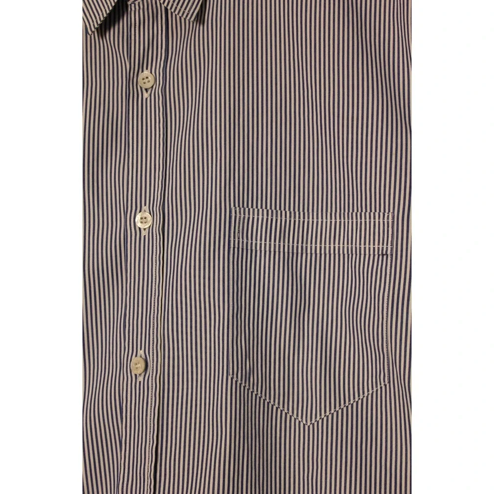 Gucci Blue Stripe High-end Career‎ Shirt Slim Fit Authentic Men's 44 17 1/2
